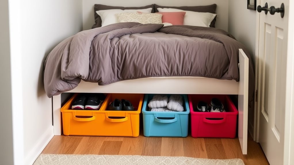 efficiently organize with bins