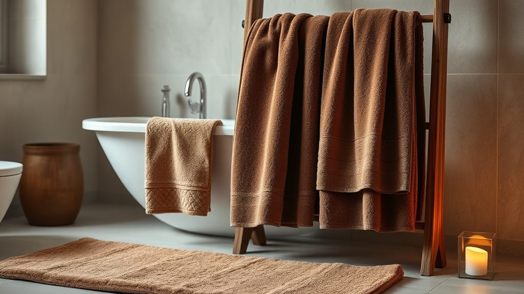 luxurious towels and mats