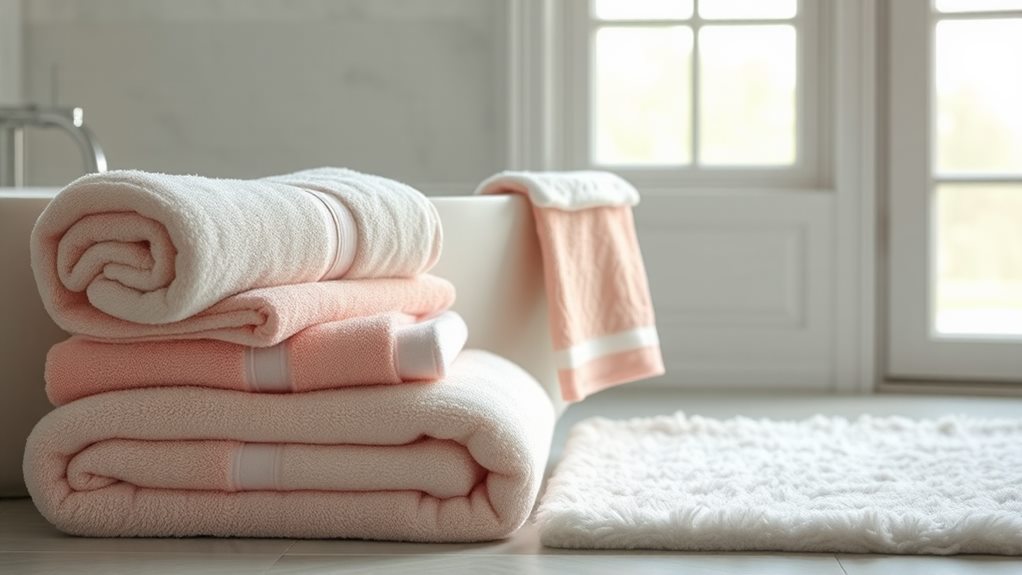 luxurious towels and mats